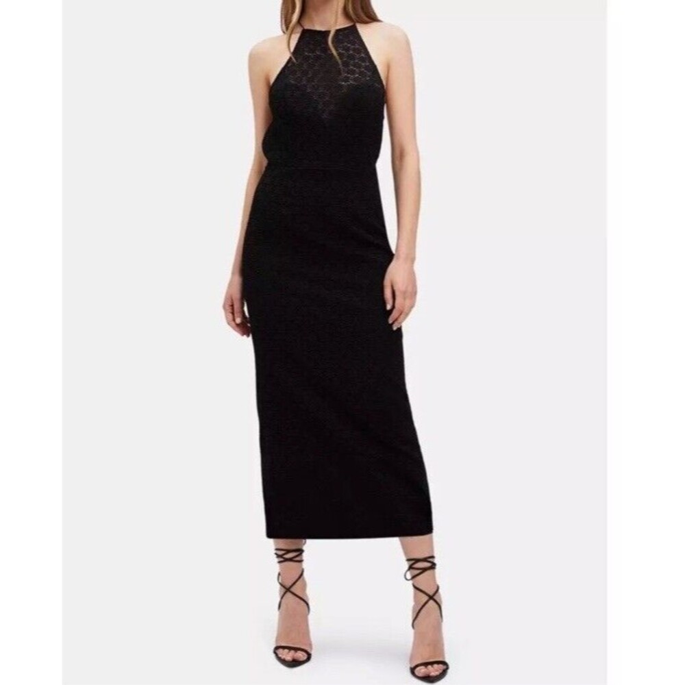 NWT Bardot Chameleon Lace Midi Dress In Black Size 4